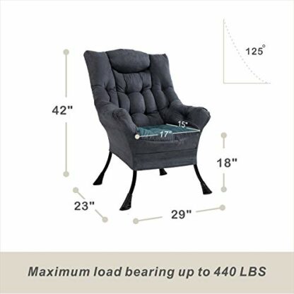 Explore Land Living Room Single High Back Lazy Chair Modern Upholstered Accent Chair - Image 3