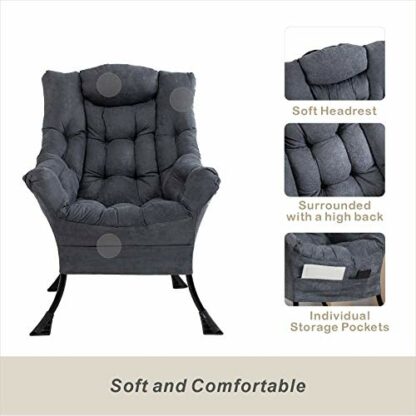 Explore Land Living Room Single High Back Lazy Chair Modern Upholstered Accent Chair - Image 4