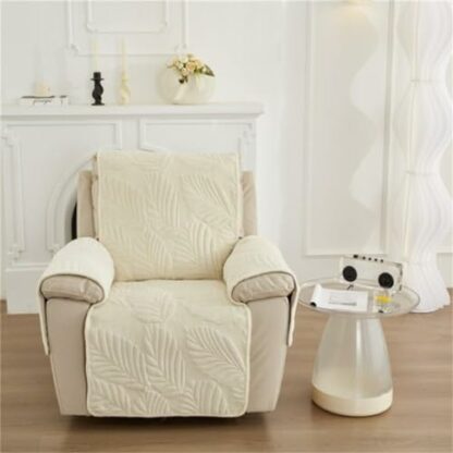 FANSU Recliner Chair Covers for Electric Chair 1 Seater, Leaf Thicken Short Plush Recliner Chair Slipcover for Armchairs, Furniture Protector Sofa Covers Protector for Living Room 3 FANSU Recliner Chair Covers for Electric Chair 1 Seater, Leaf Thicken Short Plush Recliner Chair Slipcover for Armchairs, Furniture Protector Sofa Covers Protector for Living Room - Image 3