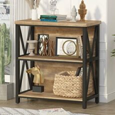 FATORRI Industrial Short Bookcase for Small Space