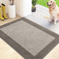 FCSDETAIL Dirt Trapper Indoor Door Mat, Machine Washable Entrance Rug, Dog Doormat, Non-slip Inside Floor Mat for Muddy Shoes & Paws