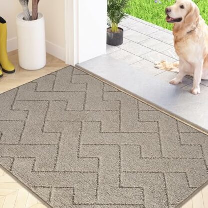 FCSDETAIL Dirt Trapper Indoor Door Mat Machine Washable Entrance Rug, Super Absorbent Dog Doormat, Non-slip Inside Floor Mat for Entryway, Muddy Shoes & Paws - Image 2