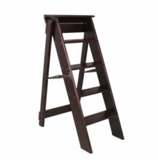 FFCJJD Step Stool Wooden Adult Wooden Folding Step Stool Ladder 5 Steps (Color : Walnut color)