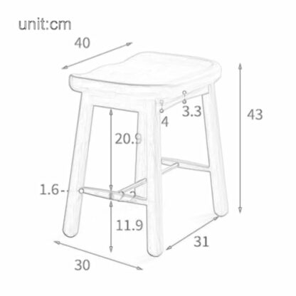 FGJKKRMI Cherry Wood Stool Backless Small Wooden Makeup Stool Modern Padded Vanity Stool Dining Chair, For Bedroom Livingroom - Image 4