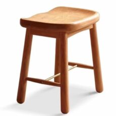 FGJKKRMI Cherry Wood Stool Backless Small Wooden Makeup Stool Modern Padded Vanity Stool Dining Chair, For Bedroom Livingroom