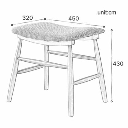 FGJKKRMI Japanese Style Wooden Stool Beech Wood Upholstered Cotton And Linen Seat Small Makeup Stool Brown, Modern Padded Vanity Stool Dining Chair, For Bedroom Livingroom - Image 4