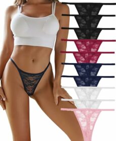FINETOO 10er Pack Lace Thongs forWomen Tangas Set Sexy Underwear Ladies Women's Lingerie Sexy String Multipack S-XL