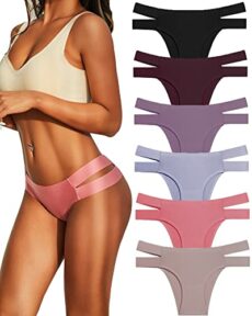 FINETOO 6er Pack Seamless Knickers for Women Sexy Underwear Ladies Soft Dessous Breathable Lingerie Hipster Panties Multipack S-XL