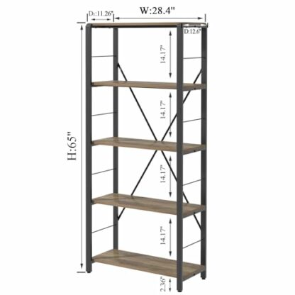 FOLUBAN Modern Industrial Bookshelf and Bookcase for Home Office Bedroom Living Room - Image 3