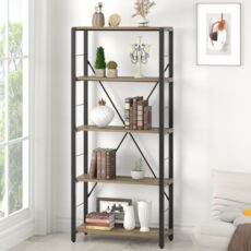 FOLUBAN Modern Industrial Bookshelf and Bookcase for Home Office Bedroom Living Room