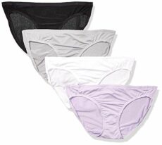 FRUIT OF THE LOOM Women's Underwear Breathable Panties (Regular & Plus Size) Bikini Style (Pack of 4)