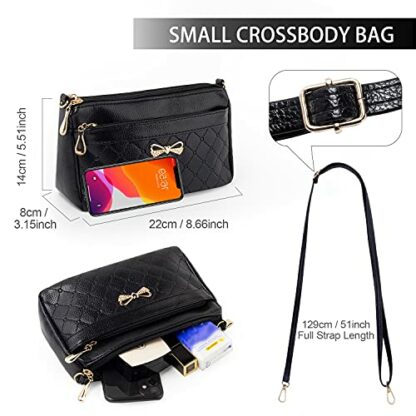 FULEI Women Handbags Shoulder Bags Small Square Soft PU Leather Cross Body Ladies Bags Elegant Butterfly Decoration - Image 3