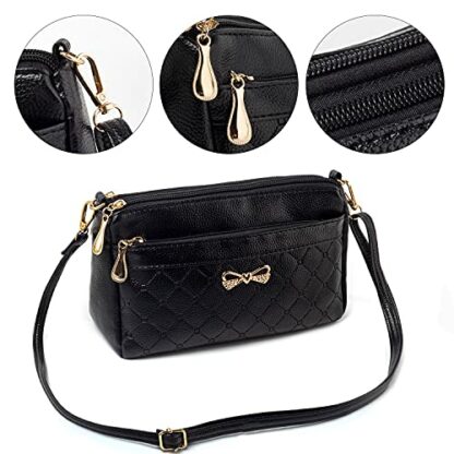 FULEI Women Handbags Shoulder Bags Small Square Soft PU Leather Cross Body Ladies Bags Elegant Butterfly Decoration - Image 4