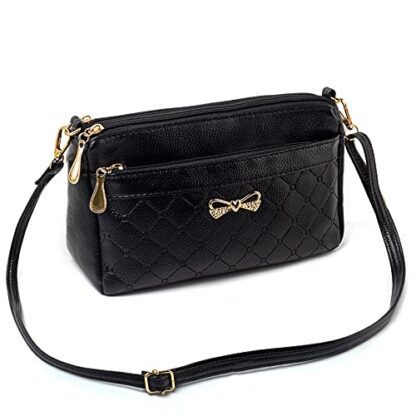 FULEI Women Handbags Shoulder Bags Small Square Soft PU Leather Cross Body Ladies Bags Elegant Butterfly Decoration - Image 2