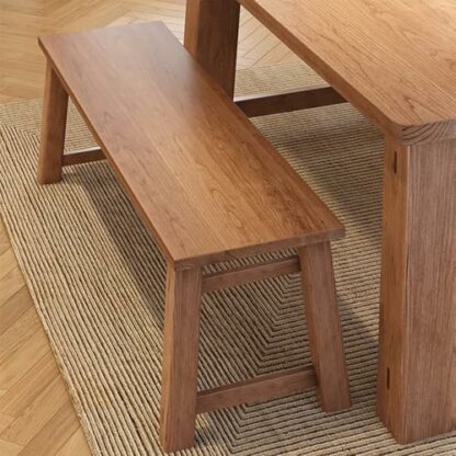 Farmhouse Cherry Wood Indoor Bench for Living Room Entryway Bedroom Kitchen Dining Room Solid Wood Footstool End of Bed 130cm - Image 2