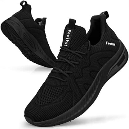 Feethit Trainers Men Running Shoes Tennis Sports Training Walking Gym Athletic Fitness Fashion Sneakers Trainers for Men Breathable Lightweight Comfortable Outdoor Flat Shoes for Jogging - Image 2