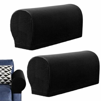 Feibety Sofa Armrest Protectors,Pack of 2 Sofa Arm Covers Thickened for Armchairs,Sofas,Non-Slip Furniture Armchair Armrest Covers Stretchy Chair Sofa Couch Arm Protector Slipcover Couches Recliner - Image 2