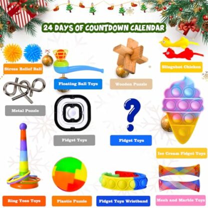 Fidget Advent Calendar 2024 for Kids, Christmas Countdown Calendar with Fun Fidget Toys, Count Down to Christmas with 24 Days Christmas Presents Box for Boys Girls 4 Fidget Advent Calendar 2024 for Kids, Christmas Countdown Calendar with Fun Fidget Toys, Count Down to Christmas with 24 Days Christmas Presents Box for Boys Girls - Image 4