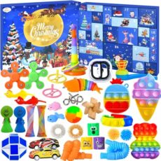 Fidget Advent Calendar 2024 for Kids, Christmas Countdown Calendar with Fun Fidget Toys, Count Down to Christmas with 24 Days Christmas Presents Box for Boys Girls