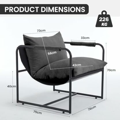 Fiona's magic Recliner Armchair, Modern Accent Chair with Metal Framed - Image 3