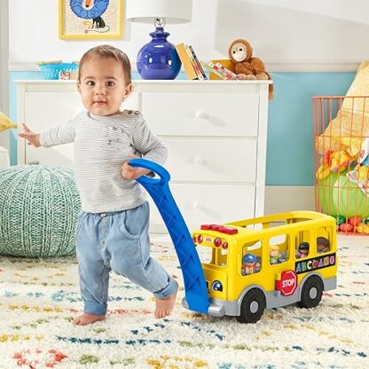 Fisher-Price Little People Toddler Learning Toy Big Yellow School Bus with Lights Sounds & Smart Stages, 4 Figures, Ages 1+ Years, GLT75 3 Fisher-Price Little People Toddler Learning Toy Big Yellow School Bus with Lights Sounds & Smart Stages, 4 Figures, Ages 1+ Years, GLT75 - Image 3