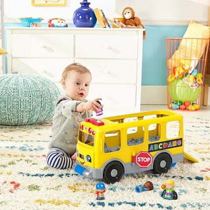 Fisher-Price Little People Toddler Learning Toy Big Yellow School Bus with Lights Sounds & Smart Stages, 4 Figures, Ages 1+ Years, GLT75 4 Fisher-Price Little People Toddler Learning Toy Big Yellow School Bus with Lights Sounds & Smart Stages, 4 Figures, Ages 1+ Years, GLT75 - Image 4