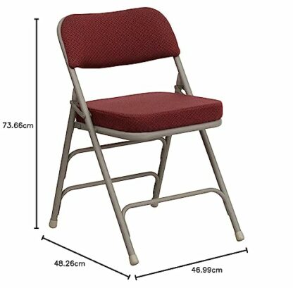 Flash Furniture 2 Pack Hercules Series Premium Curved Triple Braced & Double Hinged Fabric Metal Folding Chair - Image 4