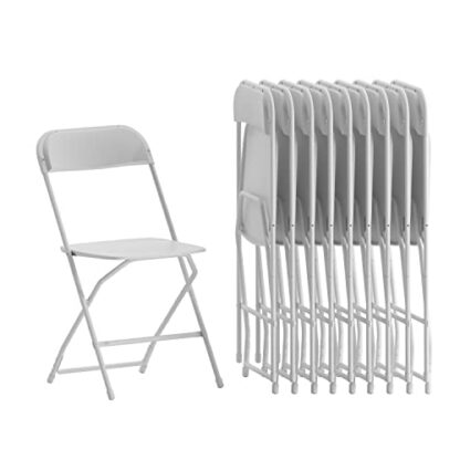 Flash Furniture Folding Chair, Pack of 10, White, 45.72 x 44.45 x 80.01 cm 2 Flash Furniture Folding Chair, Pack of 10, White, 45.72 x 44.45 x 80.01 cm - Image 2