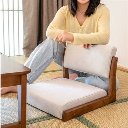 Floor Chair Accent Furniture Tatami Chair , Solid Wood Meditation Floor Chair, Living Room Chair Floor Seat, Portable Japanese Legless Chair,Lazy Sofa for Bay Window Meditation Reading Meditation Chai - Image 3