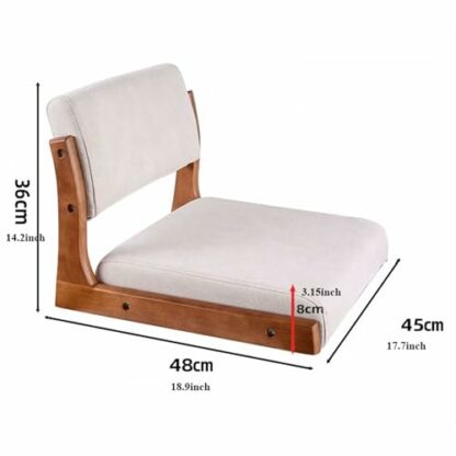 Floor Chair Accent Furniture Tatami Chair , Solid Wood Meditation Floor Chair, Living Room Chair Floor Seat, Portable Japanese Legless Chair,Lazy Sofa for Bay Window Meditation Reading Meditation Chai - Image 4