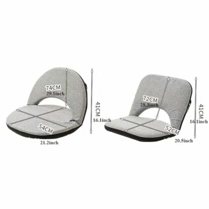 Floor Chair Adjustable Floor Lazy Sofa Chair, 5-Position Multiangle Padded Floor Chair Tatami Chair, Cushioned Back Support Bay Window Lounge Chair, Sitting Chairs for Meditation Reading TV Watching G - Image 4