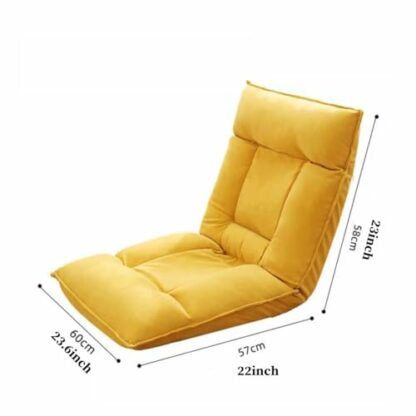 Floor Chair Adjustable Lazy Sofa Lounger Recliner with 5Position Backrest and Head Support Comfortable Lounge Chair for Home Office, Reading, Games, Meditation Beige - Image 3