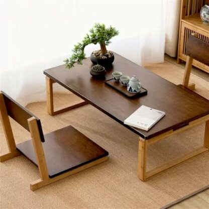 Floor Chair Bedroom Living Room Tatami Chair Wooden Floor Tatami Lazy Chair Single Person Bay Window Chair with Back Support for Video-gaming Reading Resting Meditation Chair - Image 3