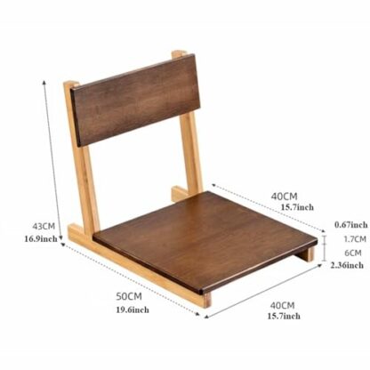 Floor Chair Bedroom Living Room Tatami Chair Wooden Floor Tatami Lazy Chair Single Person Bay Window Chair with Back Support for Video-gaming Reading Resting Meditation Chair - Image 4