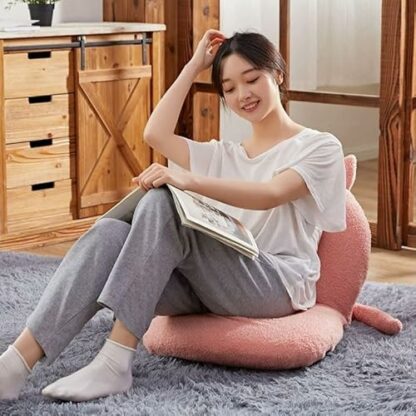Floor Chair Cat Shaped Meditation Floor Chair Lazy Sofa Chair with Back Support for Adults Kids, Padded Tatami Bed Chair with 6 Adjustable Position for Seating, Gaming, Reading, TV Watching Meditation - Image 3