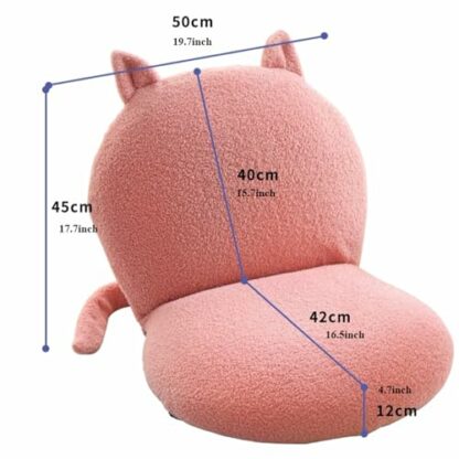 Floor Chair Cat Shaped Meditation Floor Chair Lazy Sofa Chair with Back Support for Adults Kids, Padded Tatami Bed Chair with 6 Adjustable Position for Seating, Gaming, Reading, TV Watching Meditation - Image 4