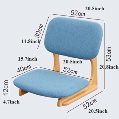 Floor Chair Single Person Tatami Chair, Upholstered Japanese Style Floor Chair, Wood Legless Back Rest Chair with Cushion, Accent Meditation Floor Seat Bay Window Lazy Sofa Chair Meditation Chair - Image 4