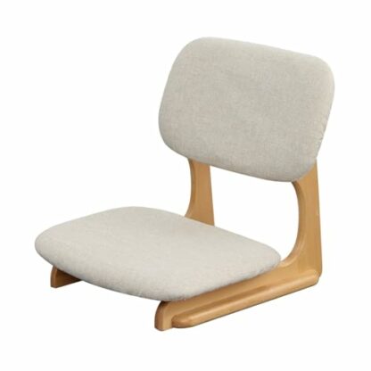 Floor Chair Single Person Tatami Chair, Upholstered Japanese Style Floor Chair, Wood Legless Back Rest Chair with Cushion, Accent Meditation Floor Seat Bay Window Lazy Sofa Chair Meditation Chair - Image 2