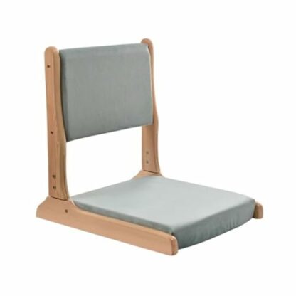 Floor Chair with Back Support, Foldable Japanese Style Floor Chair, Wood Legless Tatami Chair with Cushion, Accent Meditation Floor Seat for Bay Window, Living Room, Bedroom - Image 2