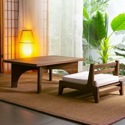 Floor Gaming Chair with Back Support and Cushion Tatami Accent Furniture for Living Room, Lazy Sofa Seat for Bay Window, Meditation and Reading Beige 2 Floor Gaming Chair with Back Support and Cushion Tatami Accent Furniture for Living Room, Lazy Sofa Seat for Bay Window, Meditation and Reading Beige - Image 2