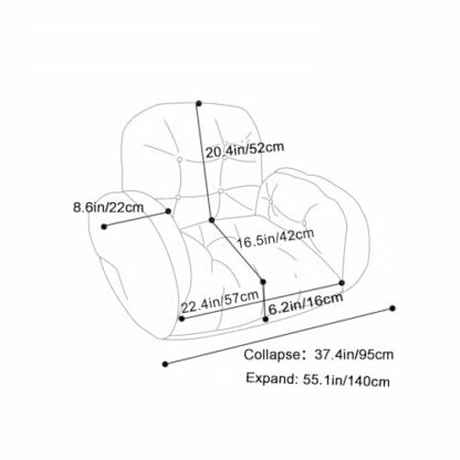 zxhrybh Sofa Chair, Floor Lazy Sofa, Floor Lazy Chair with Back Support, Bean Bag Sofa for Adults, Adjustable Recliner Chair, for Living Room 4 zxhrybh Sofa Chair, Floor Lazy Sofa, Floor Lazy Chair with Back Support, Bean Bag Sofa for Adults, Adjustable Recliner Chair, for Living Room - Image 4
