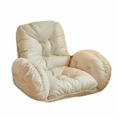 Floor Lazy Sofa Chair with Back Support Adjustable Recliner Bean Bag Sofa for Adults in Living Room Orange Small