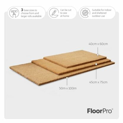 FloorPro Living Coir Matting for Entrances - Tough Bristles - Doorway Coconut Entrance Mat Strips - Cut to Size - Doormats - Image 3