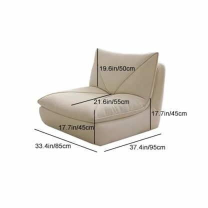 Fluffy Armless Floor Sofa Chair for Adults Easy Padded Lazy Chair for Dorm Apartment Living Room Beige 3 Fluffy Armless Floor Sofa Chair for Adults Easy Padded Lazy Chair for Dorm Apartment Living Room Beige - Image 3