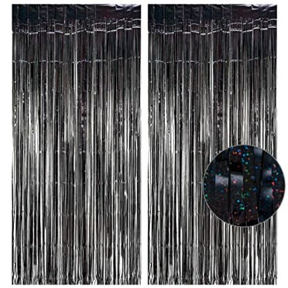 Foil Curtain for Party Decorations - Greatril Foil Fringe Tinsel Curtain Backdrop for Party Decor Birthday Decorations - Pack of 2 2 Foil Curtain for Party Decorations - Greatril Foil Fringe Tinsel Curtain Backdrop for Party Decor Birthday Decorations - Pack of 2 - Image 2