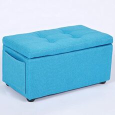 Footrest Ottoman Cotton & Linen Storage Bench,Rectangle Low Sofa Footstool,Home Padded Seat Ottoman for Entryway Bedroom Living Room,Shoe Changing Stool