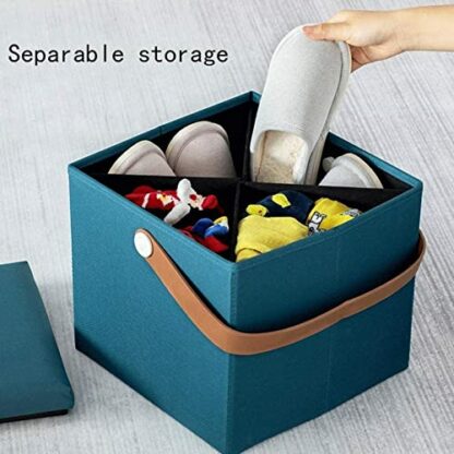 Footrest Ottoman Dressing Table Footrest Storage Stool, Home Square Storage Stool Can Be Seated into a Sofa Bench Foyer for Shoe Bench 30X30X30Cm Seat Foot Stool - Image 4