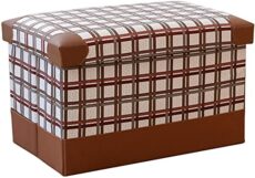 Footrest Ottoman Entryway Storage Bench Foldable Leather Storage Stool Storage Ottomans Storage Box Foot Stool 40Cm Storage Stool