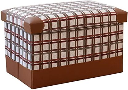 Footrest Ottoman Entryway Storage Bench Foldable Leather Storage Stool Storage Ottomans Storage Box Foot Stool 40Cm Storage Stool - Image 2