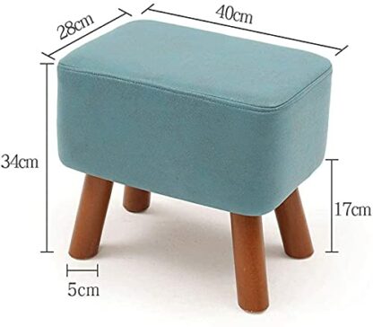 Footrest Ottoman Foot Stool Dressing Table Footrest Sofa Stool, Home Living Room Shoes Bench Solid Wood Square Stool Sofa Ottoman 40X34Cm Seat Storage Footst Home Decor - Image 4